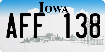 IA license plate AFF138