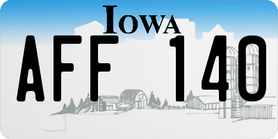IA license plate AFF140