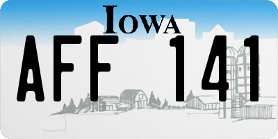 IA license plate AFF141