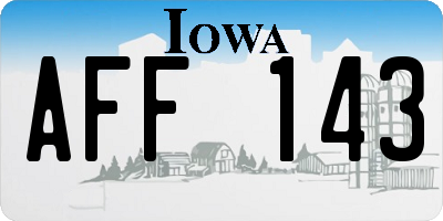 IA license plate AFF143