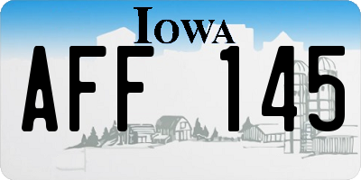 IA license plate AFF145