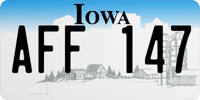 IA license plate AFF147