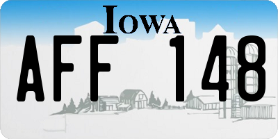 IA license plate AFF148