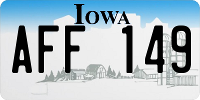 IA license plate AFF149