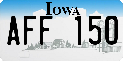 IA license plate AFF150