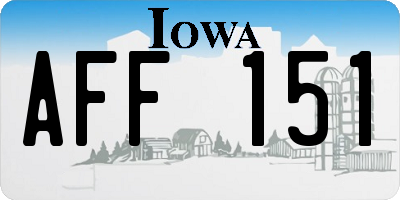 IA license plate AFF151