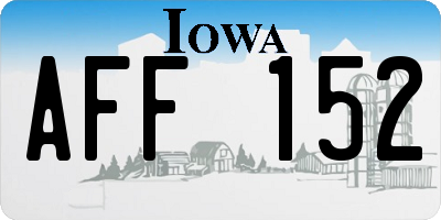 IA license plate AFF152