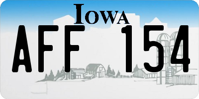 IA license plate AFF154