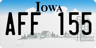 IA license plate AFF155
