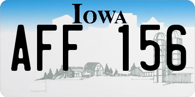 IA license plate AFF156