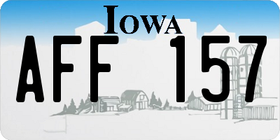 IA license plate AFF157