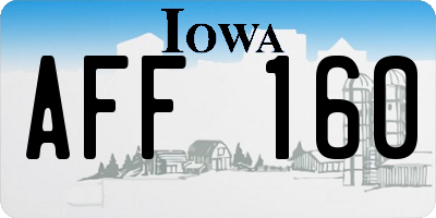 IA license plate AFF160