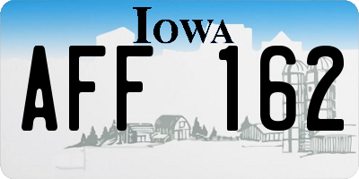 IA license plate AFF162