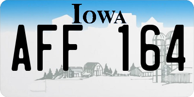 IA license plate AFF164