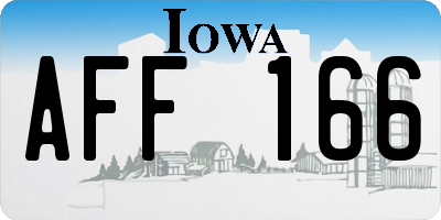 IA license plate AFF166