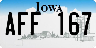 IA license plate AFF167