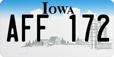 IA license plate AFF172