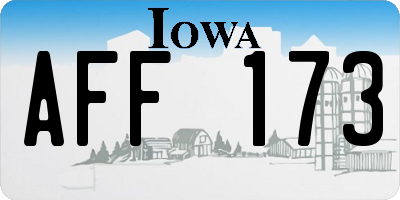 IA license plate AFF173