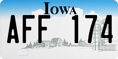 IA license plate AFF174