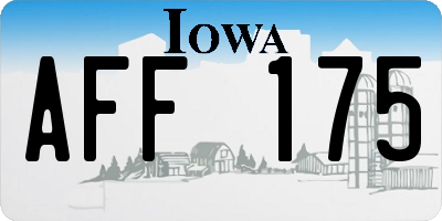 IA license plate AFF175