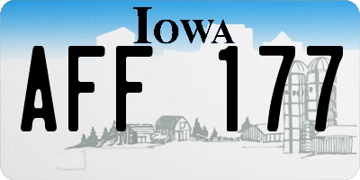 IA license plate AFF177