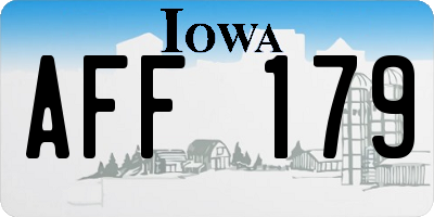 IA license plate AFF179