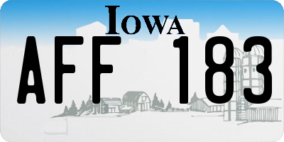 IA license plate AFF183