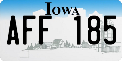 IA license plate AFF185