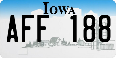 IA license plate AFF188