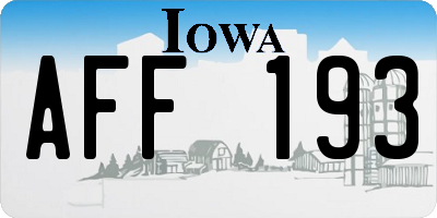 IA license plate AFF193