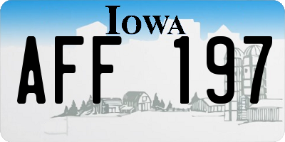 IA license plate AFF197