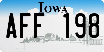 IA license plate AFF198