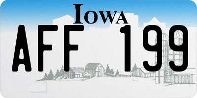 IA license plate AFF199