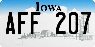 IA license plate AFF207