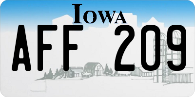 IA license plate AFF209