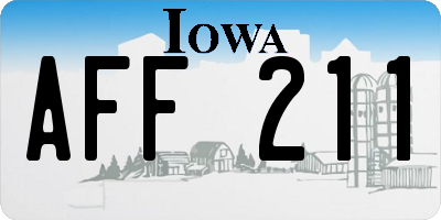 IA license plate AFF211