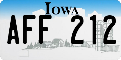 IA license plate AFF212