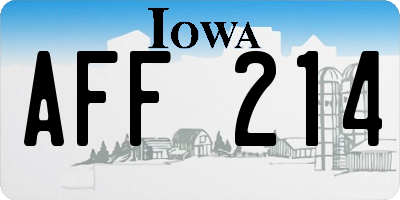 IA license plate AFF214