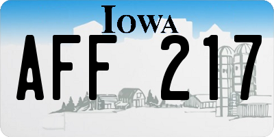 IA license plate AFF217