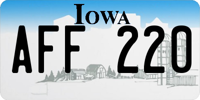 IA license plate AFF220