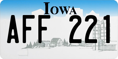 IA license plate AFF221