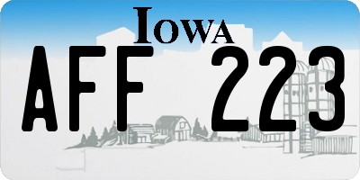 IA license plate AFF223