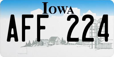 IA license plate AFF224