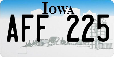 IA license plate AFF225