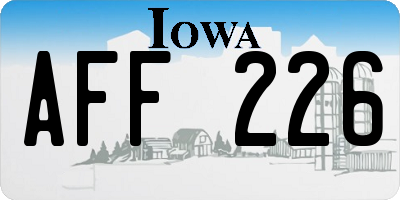 IA license plate AFF226