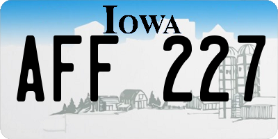 IA license plate AFF227