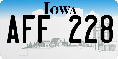 IA license plate AFF228
