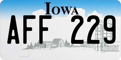 IA license plate AFF229
