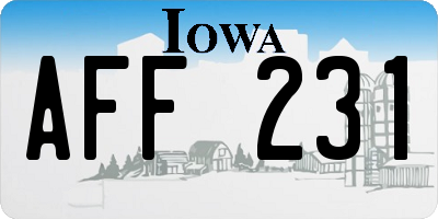 IA license plate AFF231