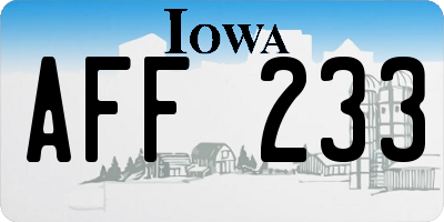IA license plate AFF233